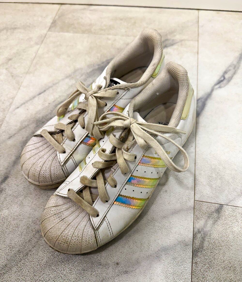 adidas Superstar Low Top Leather Lace-Up Sneaker White Unisex Kids US 6